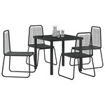 vidaXL Ensemble de salle à manger pour jardin 5 Pièces Noir
