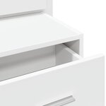 vidaXL Tables de chevet murales avec lumières LED 2 Pièces blanc