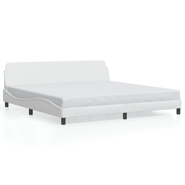 vidaXL Cadre de lit sans matelas blanc 200x200 cm similicuir