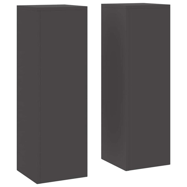 vidaXL Supports pour plantes 2 Pièces Noir 24 x 24 x 75 cm Acier