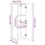 vidaXL Meuble TV mural Chêne fumé 30 x 31 x 100 cm Bois d'ingénierie