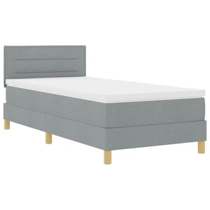 vidaXL Lit à ressorts avec matelas Gris clair 90 x 200 cm tissu