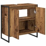 vidaXL Cabinet de salle de bain avec porte Bois Ancien 60 x 30 x 60 cm