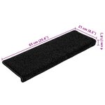 vidaXL Tapis d'escalier 10 Pièces 65x21x4 cm Noir