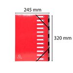 Trieur Harmonika Iderama 12 Compartiments - Rouge - X 6 - Exacompta
