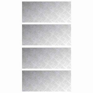 vidaXL Plaques à damier 4 Pièces Argent 70 x 30 cm Aluminium