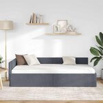 vidaXL Cadre de lit d'angle Gris foncé 100 cm x 200 cm