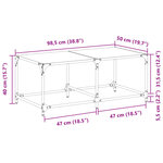 vidaXL Table basse avec dessus en verre transparent 98 5x50x40cm acier