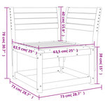 vidaXL Canapé d'angle de jardin cire marron 73x73x78cm bois pin massif