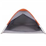 vidaXL Tente de camping à dôme 4 personnes gris et orange imperméable