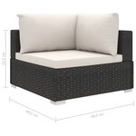 vidaXL Salon de jardin 11 Pièces avec coussins Résine tressée Noir