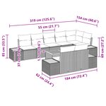 vidaXL Ensemble de Canapé de Jardin 9 Pièces avec Coussins Noir Poly Rattan Acacia