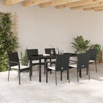 vidaXL Ensemble de 7 pièces de mobilier de jardin avec coussins noir poly rotin