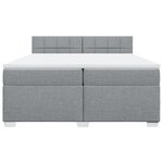 vidaXL Sommier à lattes de lit avec matelas Gris clair 200x200cm Tissu