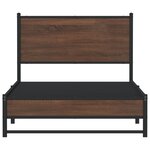 vidaXL Cadre de lit en métal sans matelas chêne marron 100x190 cm