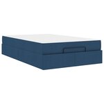 vidaXL Cadre de lit avec matelas avec matelas 2 Pièces Bleu tissu