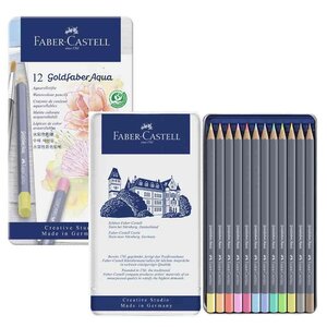 Faber-castell crayon goldfaber aquarelle boîte métal de 12 faber-castell