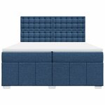 vidaXL Sommier à lattes de lit avec matelas Bleu 200x200 cm Tissu