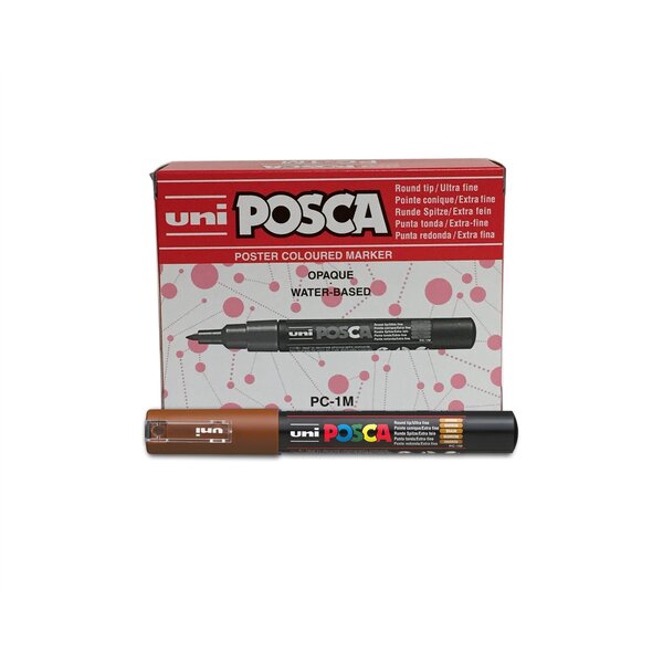 Marqueur pointe conique extra-fine pc1mc 0 7 - 1mm marron x 12 POSCA