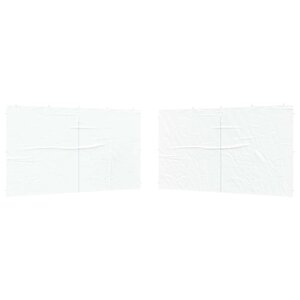 vidaXL Mur de tente de fête 2 pièces 400 x 195 cm Blanc PE et acier