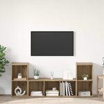 vidaXL Meuble TV 3 Pièces Marron 107 x 35 x 37 cm Bois d'ingénierie