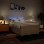vidaXL Sommier à lattes de lit avec matelas Crème 140x190 cm Tissu