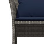 vidaXL Chaise de jardin avec tabouret gris résine tressée