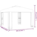 vidaXL Tonnelle avec toit double 3x3 m Blanc
