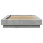 vidaXL Cadre de lit et lumières LED sans matelas gris béton 90x200 cm