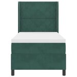vidaXL Lit à ressorts avec tête de lit Vert foncé 90 x 190 cm Velours