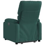 vidaXL Fauteuil inclinable de massage électrique Vert foncé Tissu
