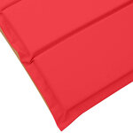 vidaXL Transat avec coussin 2 Pièces Rouge Bois d'Acacia Massif
