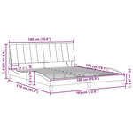 vidaXL Cadre de lit sans matelas Hanko marron foncé 180x200 cm tissu