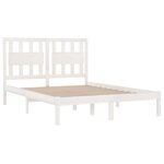 vidaXL Cadre de lit sans matelas blanc bois massif