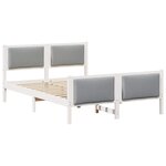 vidaXL Cadre de lit avec tête de lit Gris clair 140 x 200 cm tissu