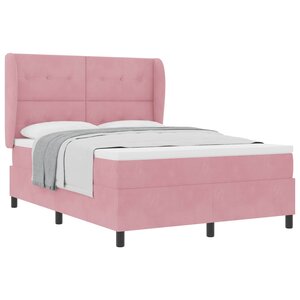 vidaXL Lit à ressorts avec matelas Rose 190 x 140 cm Polyester
