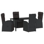 vidaXL Ensemble de salle à manger pour jardin 5 Pièces Noir polyrotin