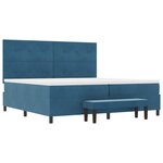 vidaXL Lit à ressorts avec matelas Bleu foncé 200 x 200 cm Velours