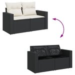 vidaXL Salon de jardin 6 Pièces avec coussins noir résine tressée