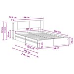 vidaXL Cadre de lit avec rangement avec tiroir Chêne fumé 135 x 190 cm