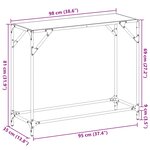 vidaXL Table console avec dessus en verre transparent 98x35x81cm acier