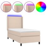 vidaXL Sommier à lattes de lit matelas et LED Cappuccino 90x190cm