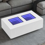 vidaXL Table basse avec LED infini blanc 116x69x40 cm