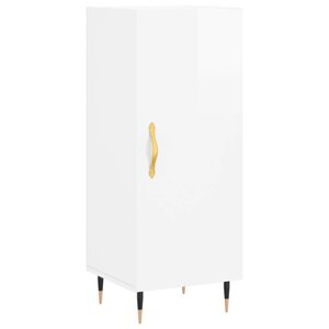 vidaXL Buffet Blanc brillant 34 5x34x90 cm Bois d'ingénierie