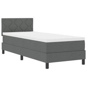 vidaXL Lit Box Spring avec Matelas Gris Foncé 80x200 cm Tissu