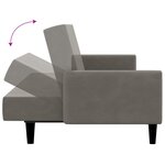vidaXL Canapé-lit à 2 places gris clair velours