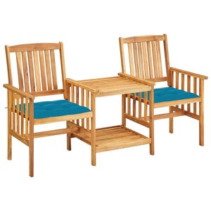Chaises de jardin avec table à thé et coussins acacia solide 02_0013343