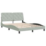 vidaXL Cadre de lit sans matelas gris clair 140x190 cm velours
