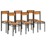 vidaXL Chaises à manger lot de 6 bois d'acacia massif