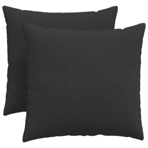 vidaXL Coussins de canapé 2 Pièces Noir 50 x 50 cm tissu